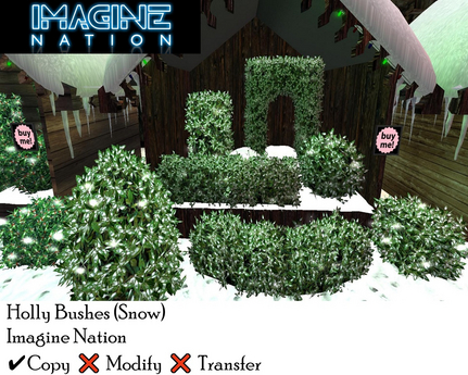 Second Life Marketplace - Holly Bush Snow